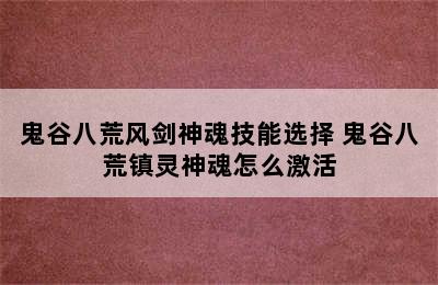 鬼谷八荒风剑神魂技能选择 鬼谷八荒镇灵神魂怎么激活